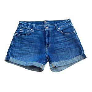 7 For All Mankind Mid Roll Shorts Blue Size 25
